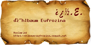 Öhlbaum Eufrozina névjegykártya